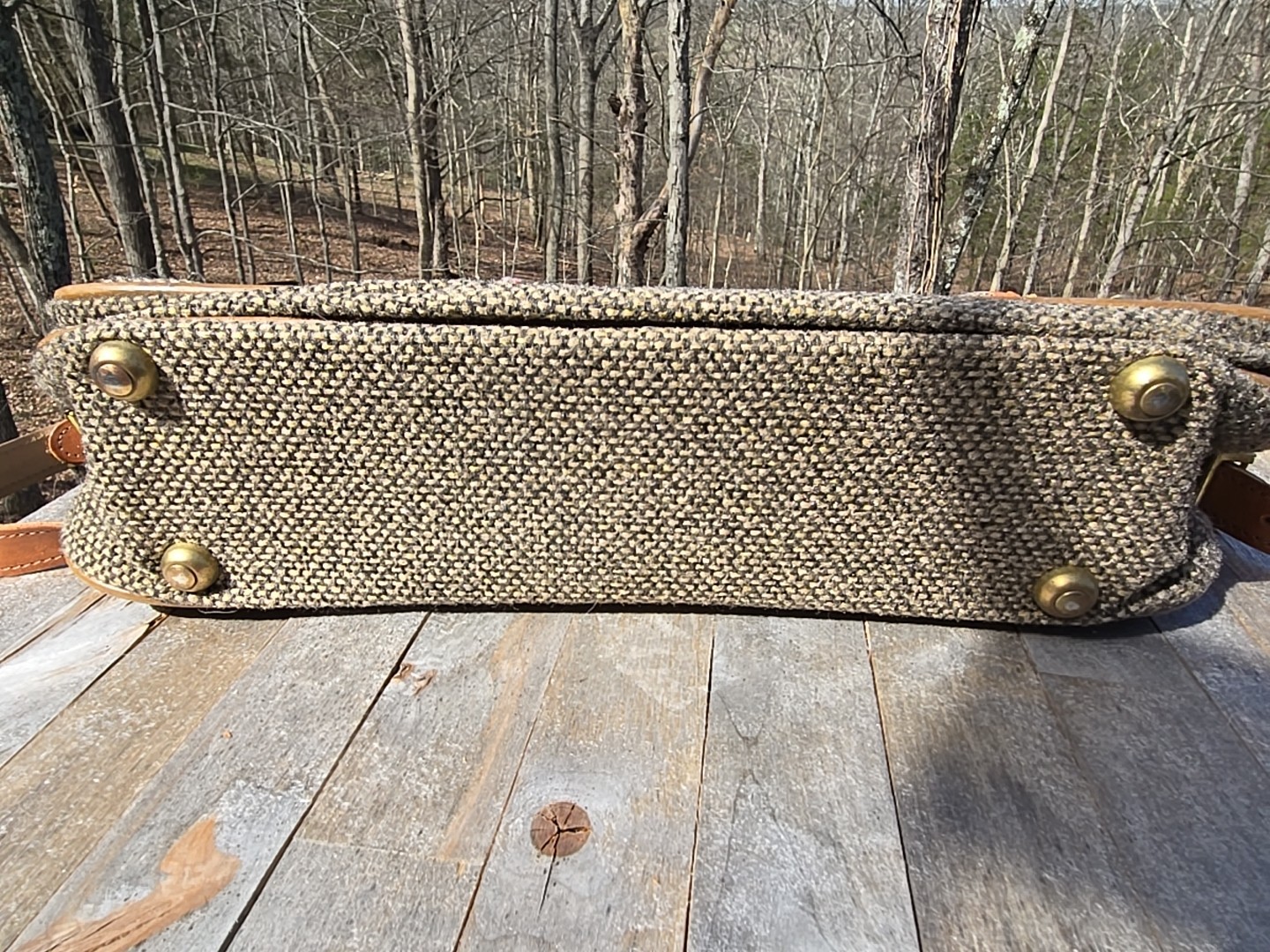 Vintage Hartmann Luggage Tweed & Leather Travel Shoulder Messenger Bag Carry On