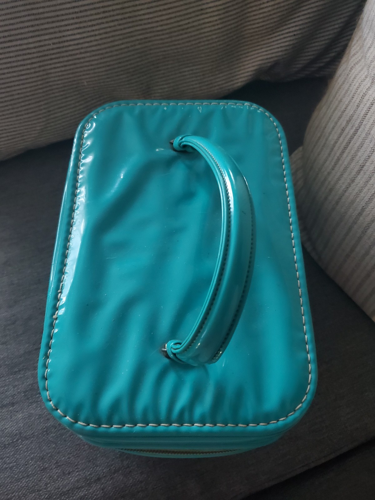 Vintage 1960s/70s Celebrity Stores Case / Makeup Case Turquoise