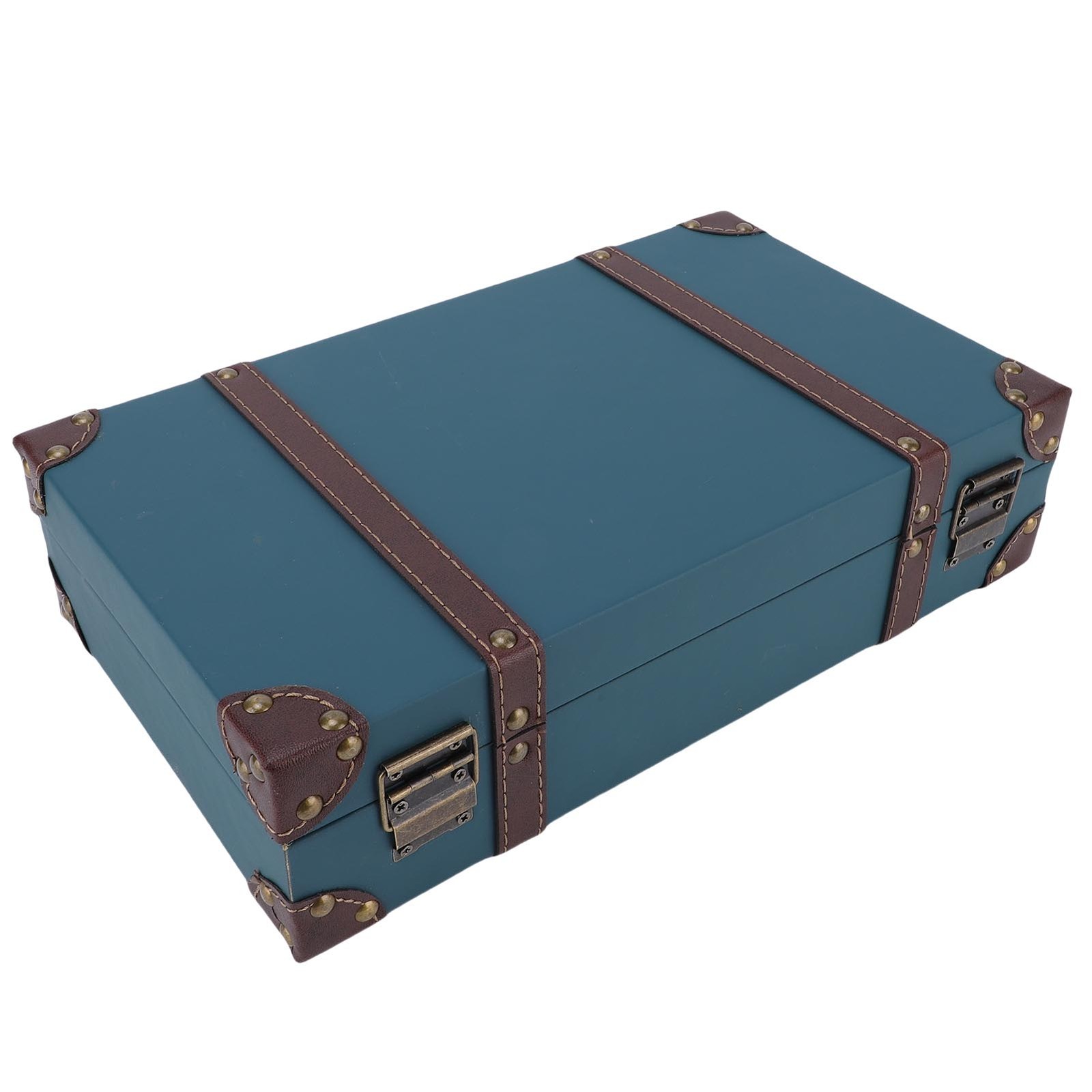 Vintage Suitcase Industrial Style Composite Wood PU Leather Storage Trunk For St