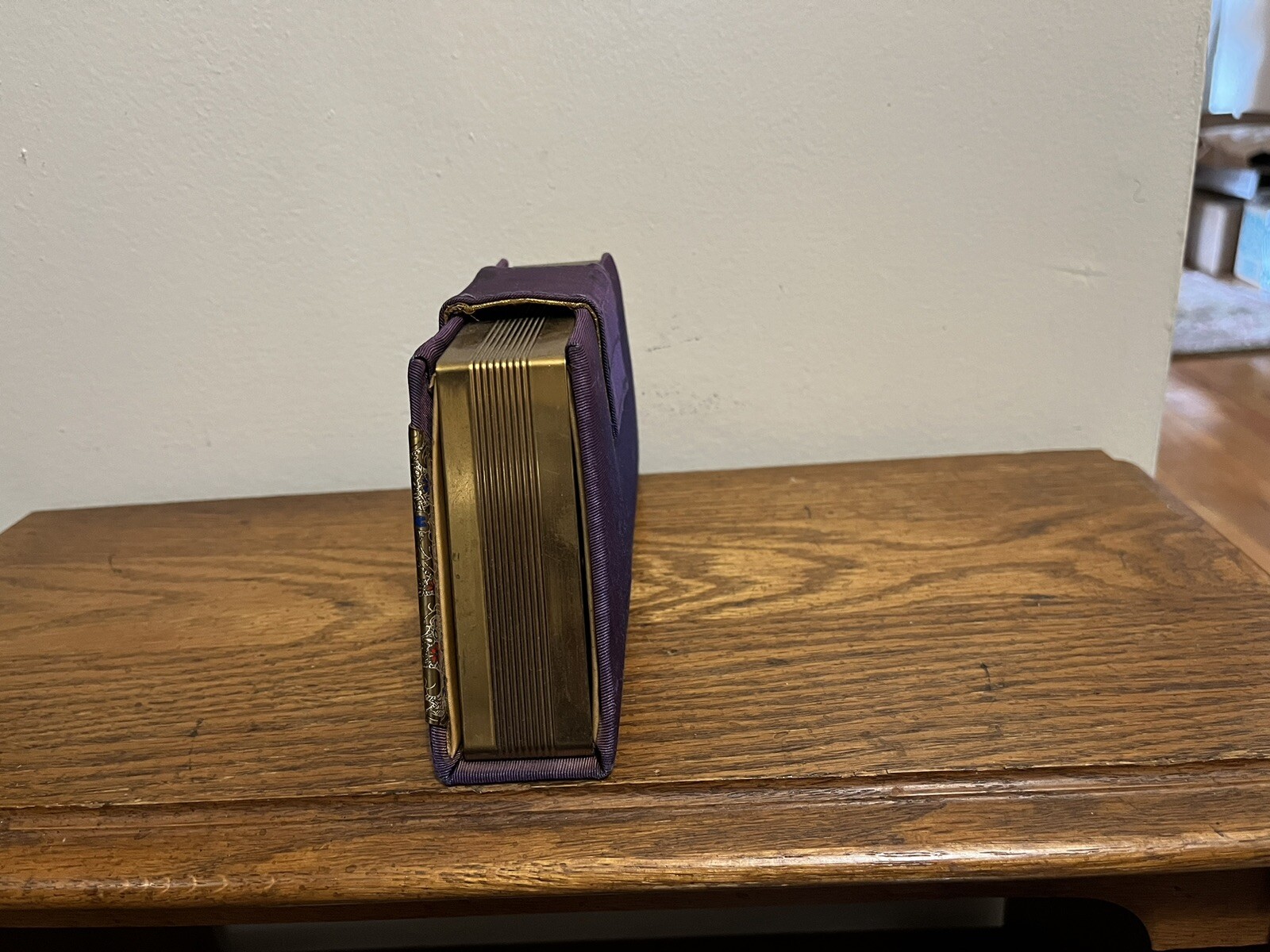 Antique Griffon Purple Moiré Travel Kit, Pre-Owned