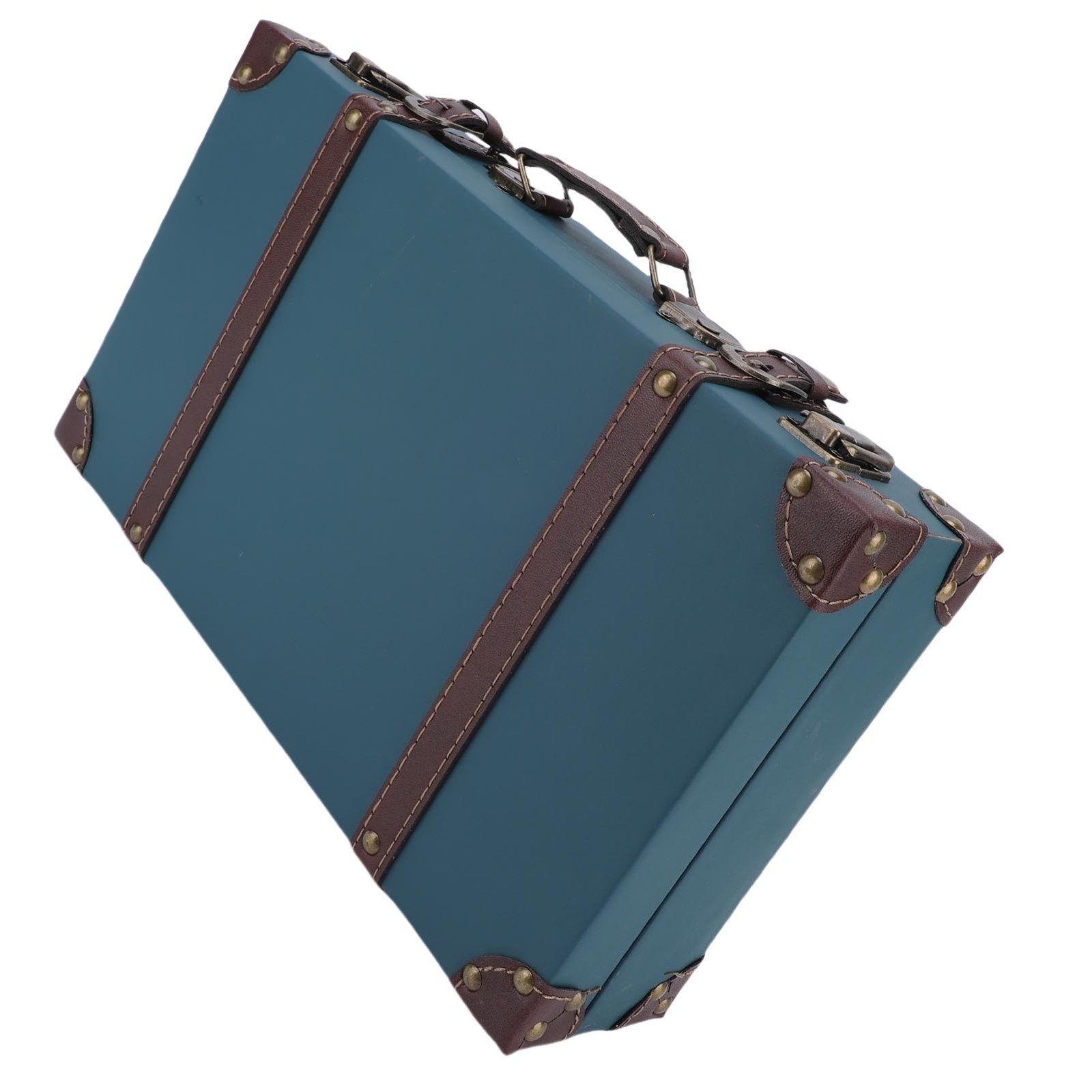 Vintage Suitcase Industrial Style Composite Wood PU Leather Storage Trunk For St