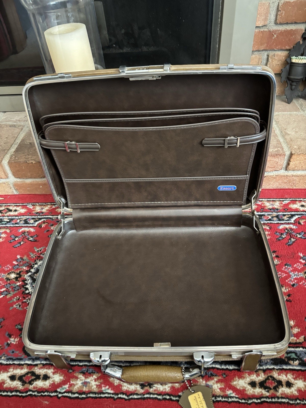 Vintage Escort American Tourister Briefcase Hard Shell Brown Luggage 18”x12.5”x3