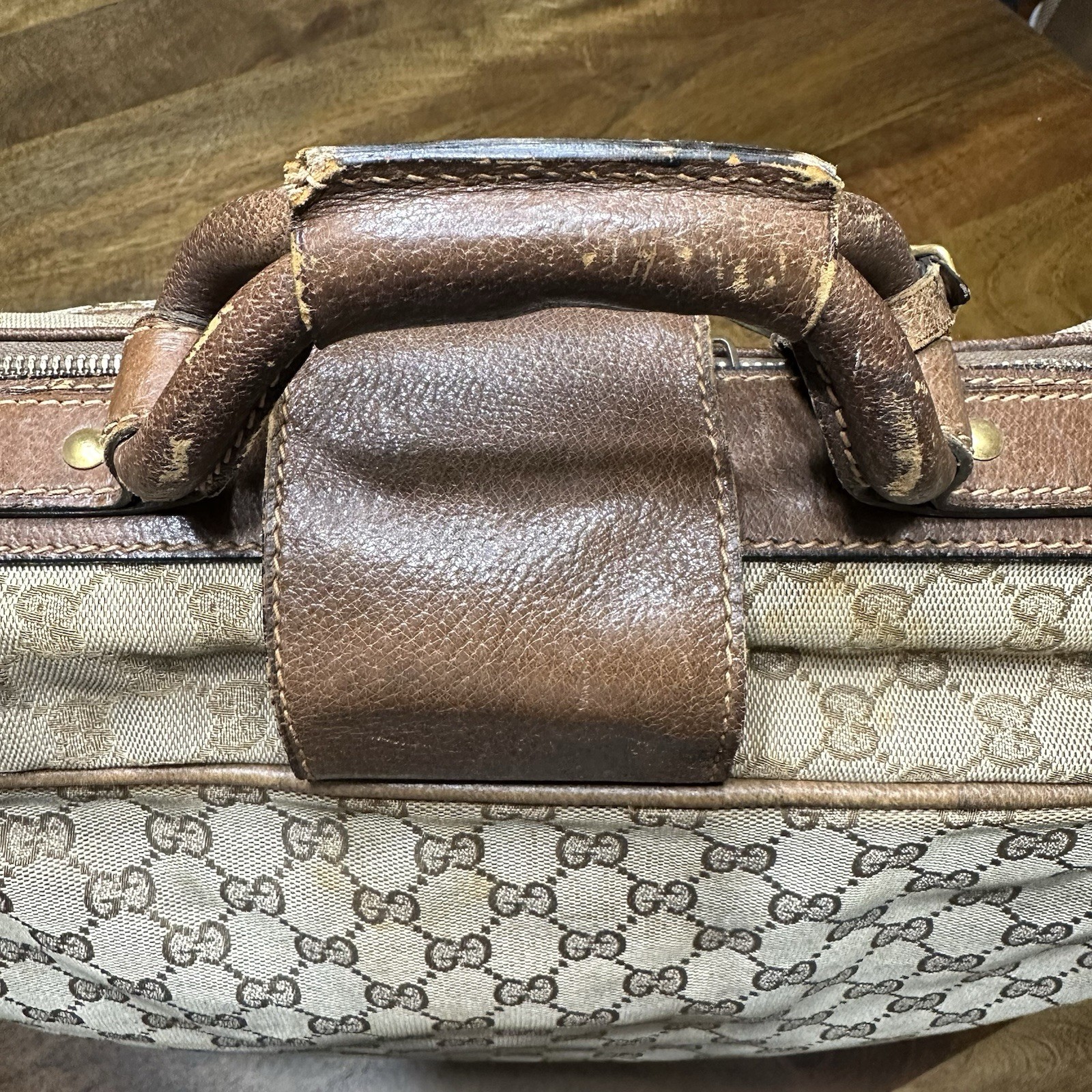 Vintage 60s Gucci Luggage Suitcase Travel Bag Monogram