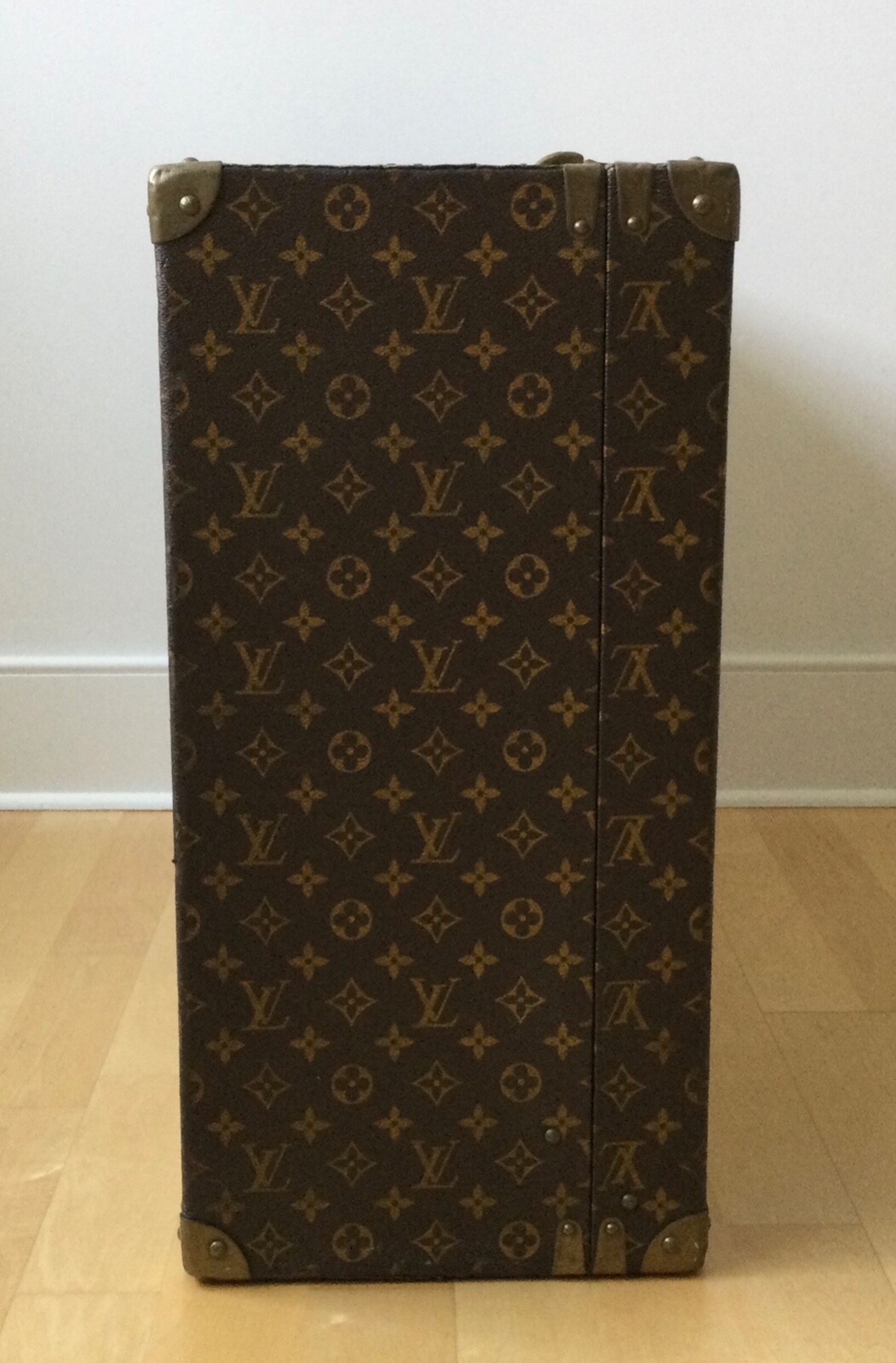 Vintage & Genuine Louis Vuitton Trunk Suitcases Brown Leather LV Logos 