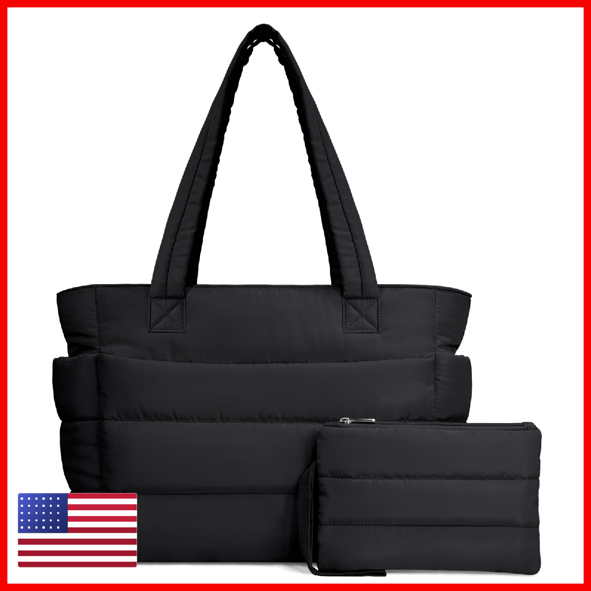 Topdesign Puffer Tote Bag For Women Lightweight Puffy Handbag Compartments