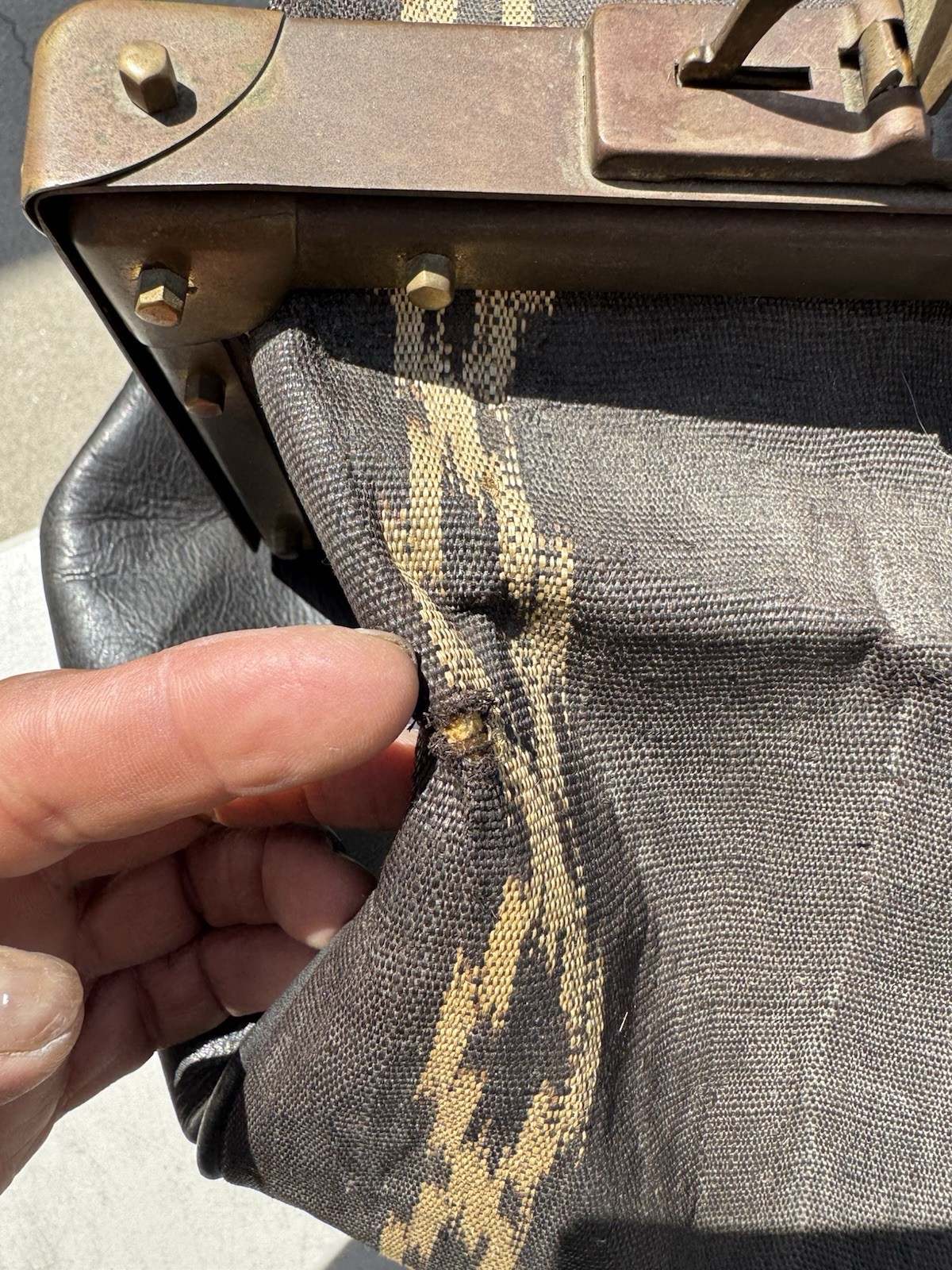 Vintage R & Y Augousti Paris London Travel Bag Duffle Bag Overnight Distressed