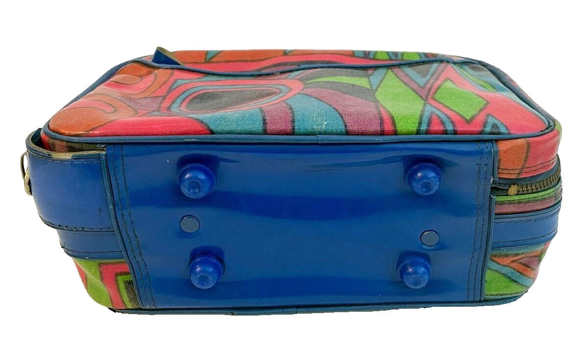 Vintage MOD 1960’s Mini Suitcase Multi Colored Patent