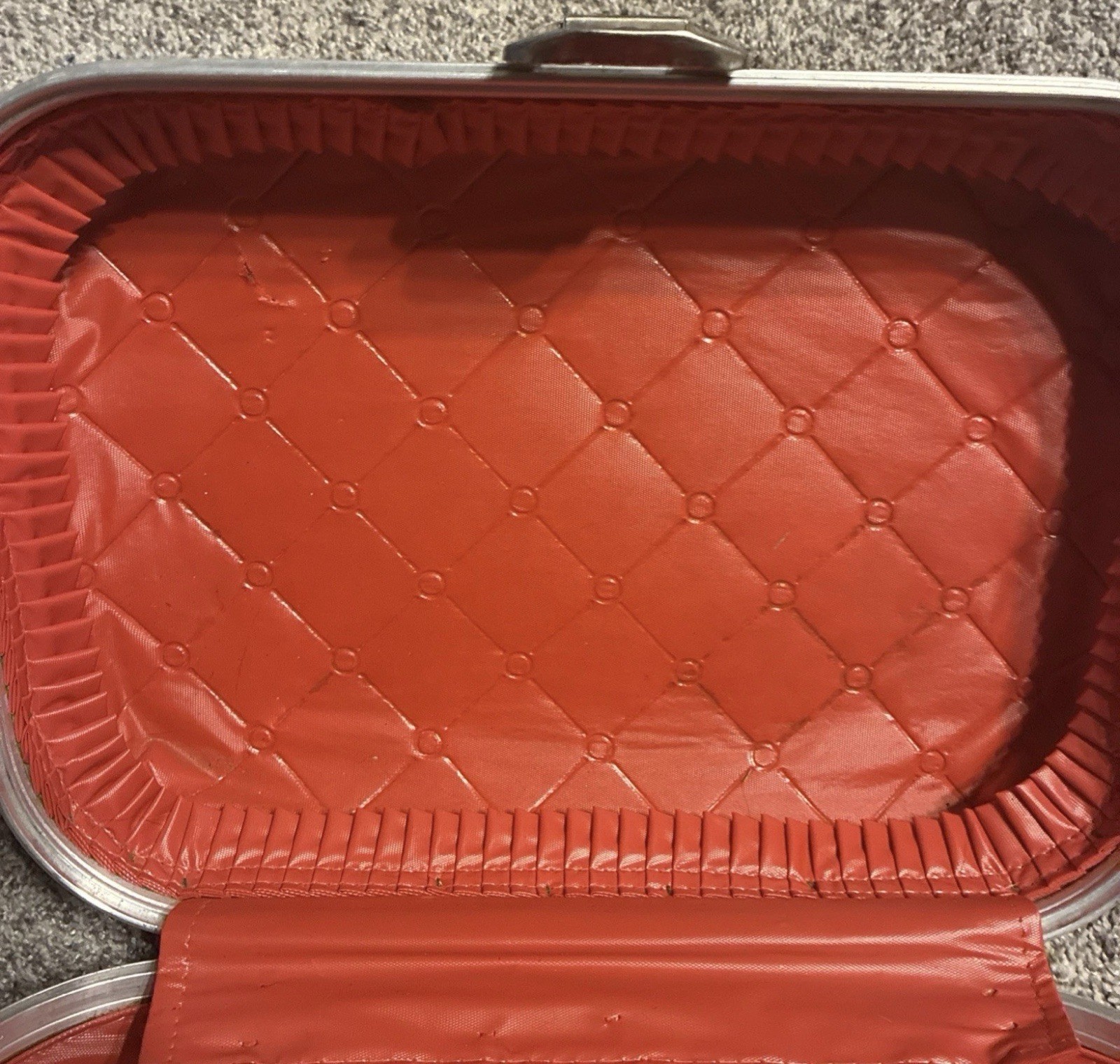 Vintage 50s 60s Suitcase Trojan Luggage Company Retro Kids Going to Grandmas Red