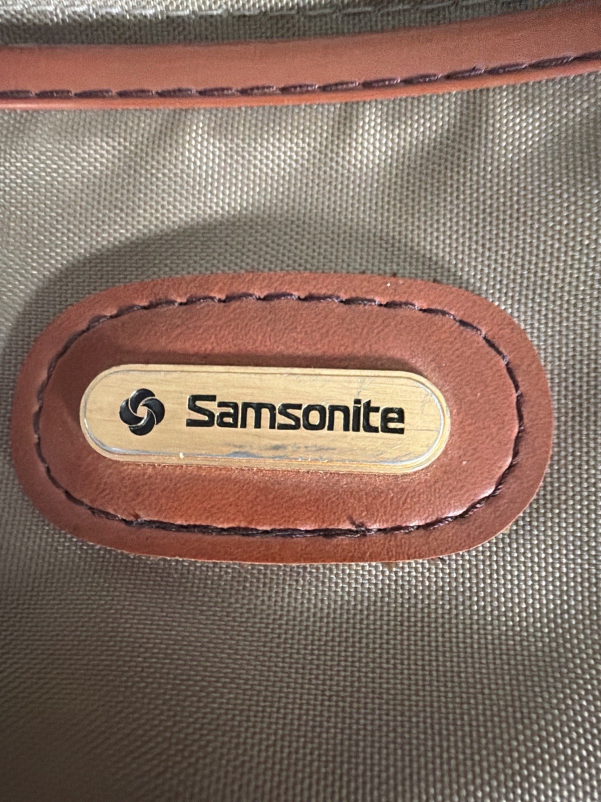 Vintage 12” Samsonite Shoulder Bag Travel Nylon Leather Trim
