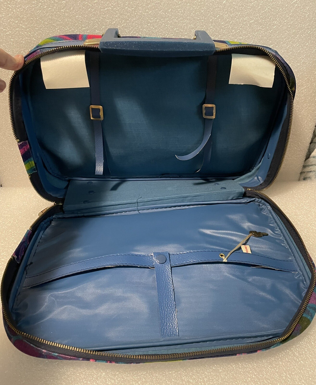 VTG Retro 1960s 1970s Flower Hippie Travel Bag Suitcase Luggage w Key
