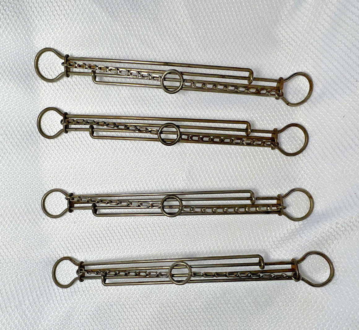 VTG Travel Clothes Hanger Lot Of 4 Telescopic Sliding With Leather Case