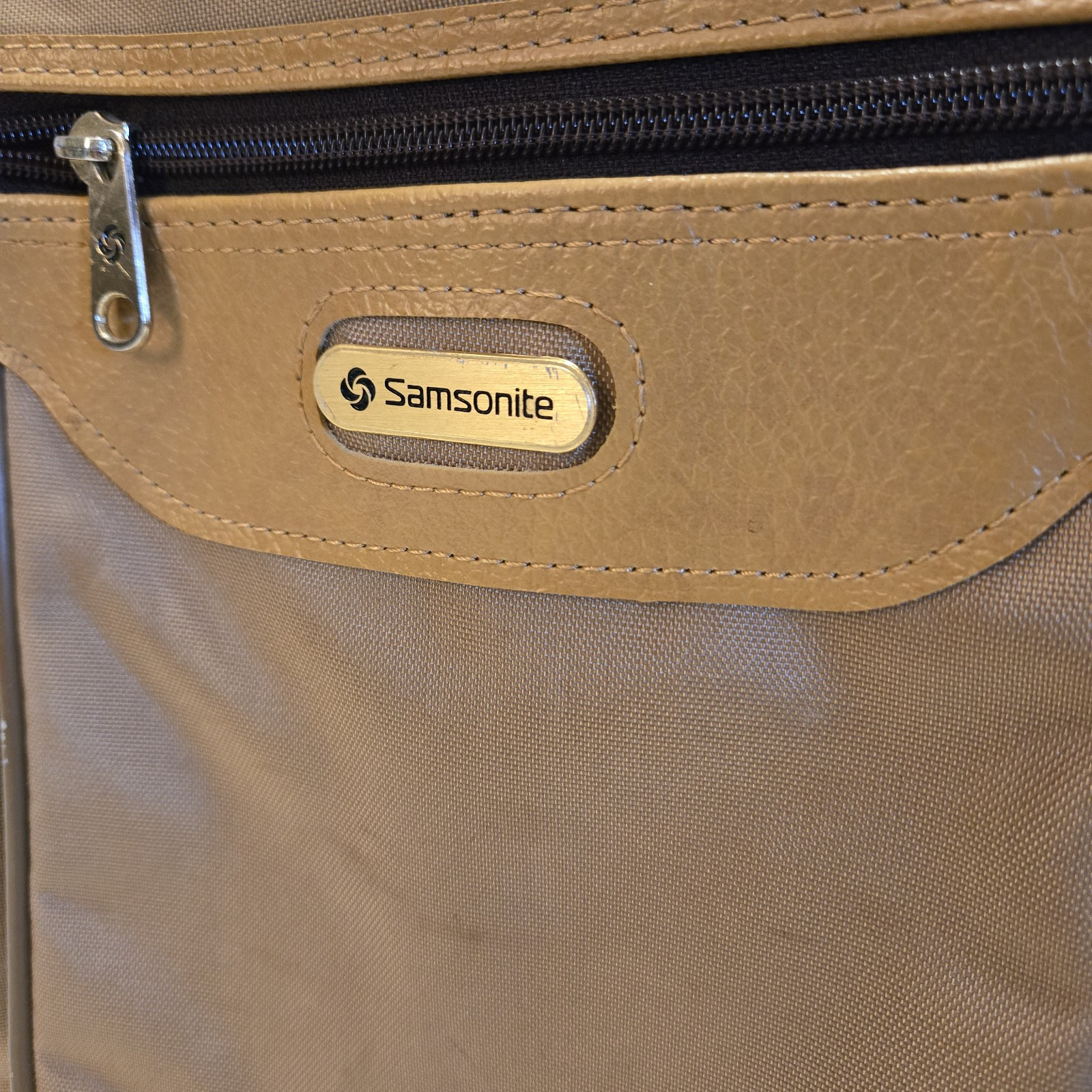 Vintage 1970s Samsonite Travel Shoulder Bag Gold Color