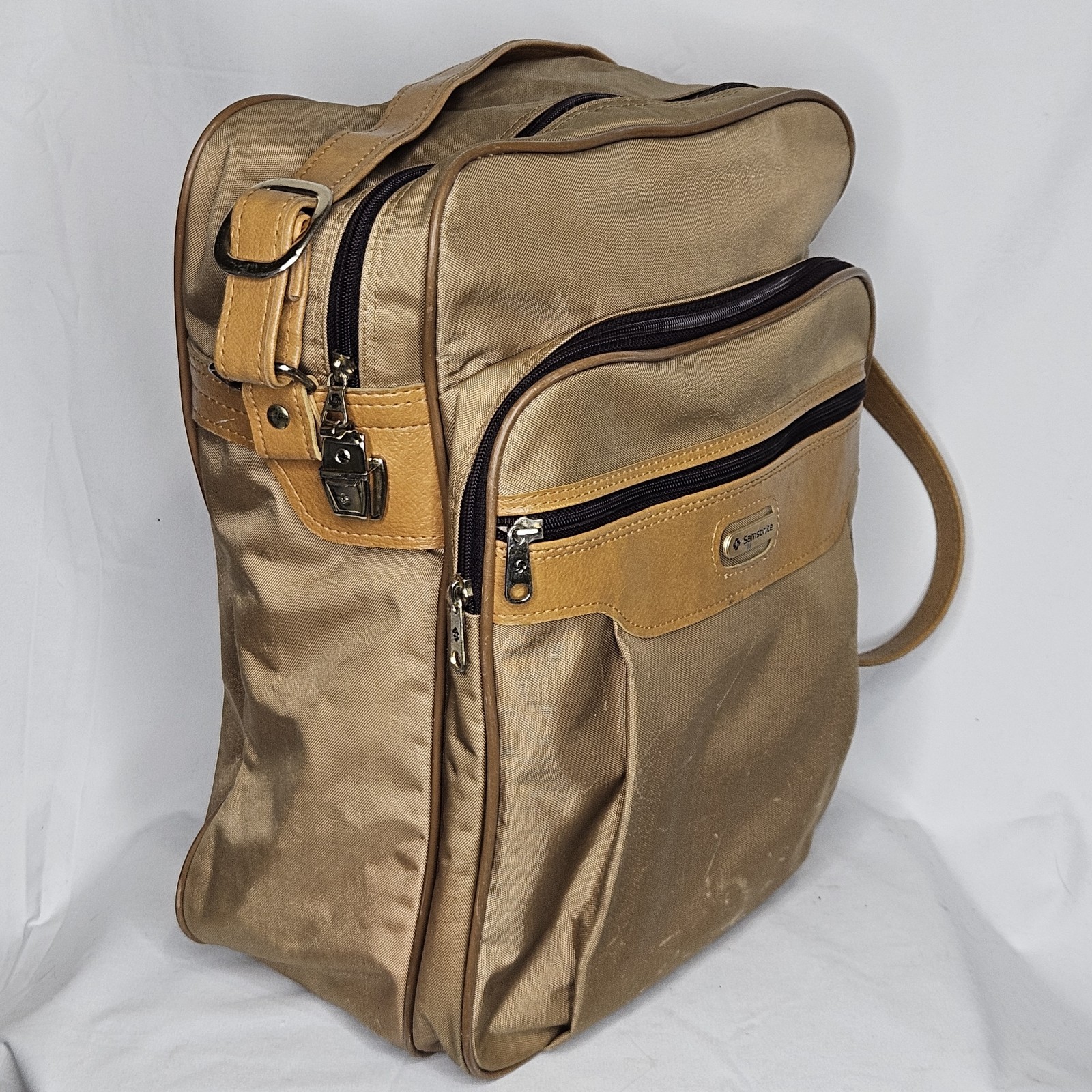 Vintage 1980s Samsonite Special Edition Carry-on Shoulder Crossbody 16″ Bag Tan