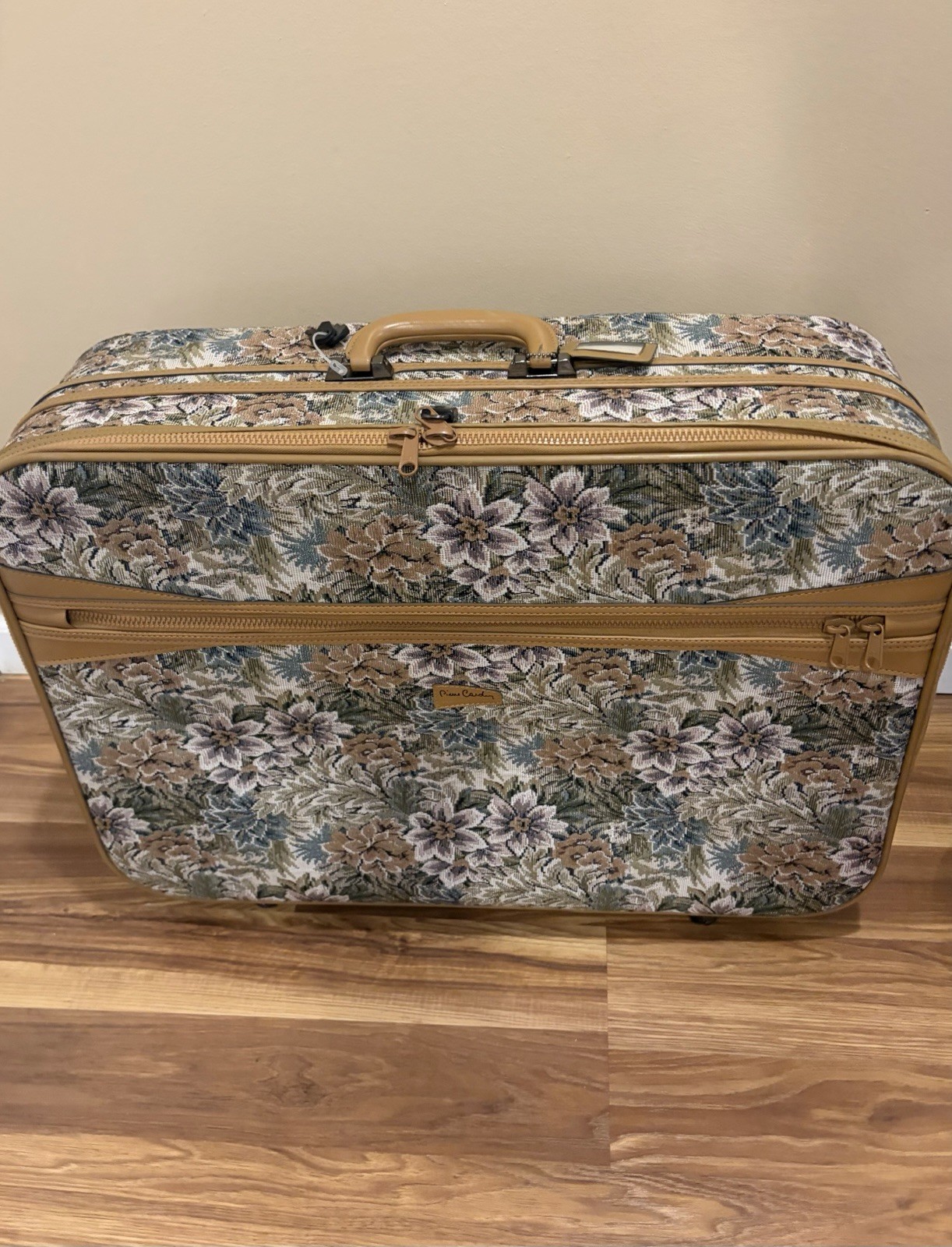 Vintage Pierre Cardin Floral Tapestry Luggage Suitcase Perfect Condition