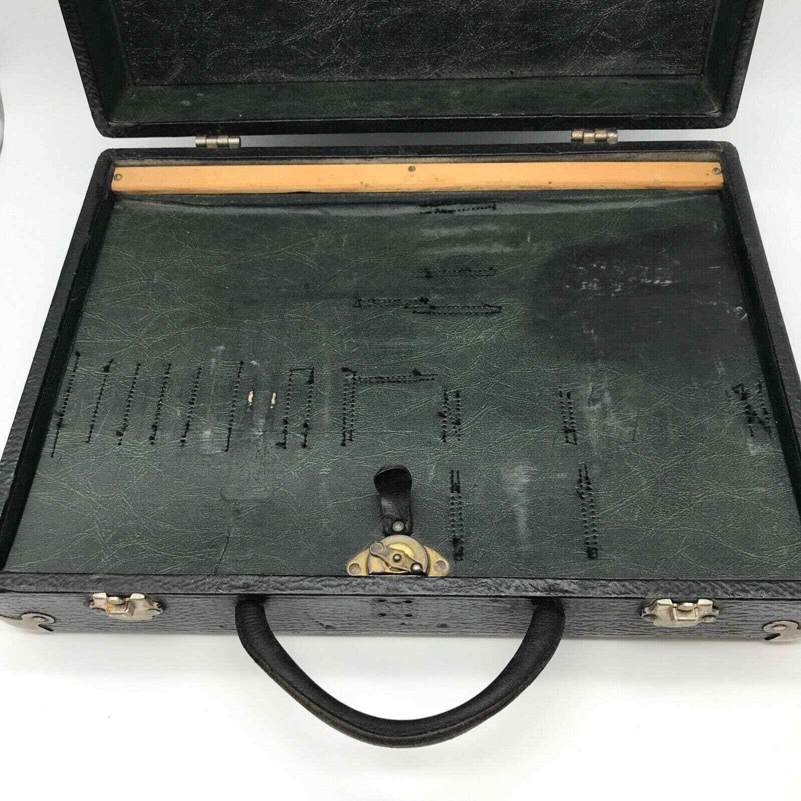 Vintage Black Briefcase Carrying Case #12 Leather Handles