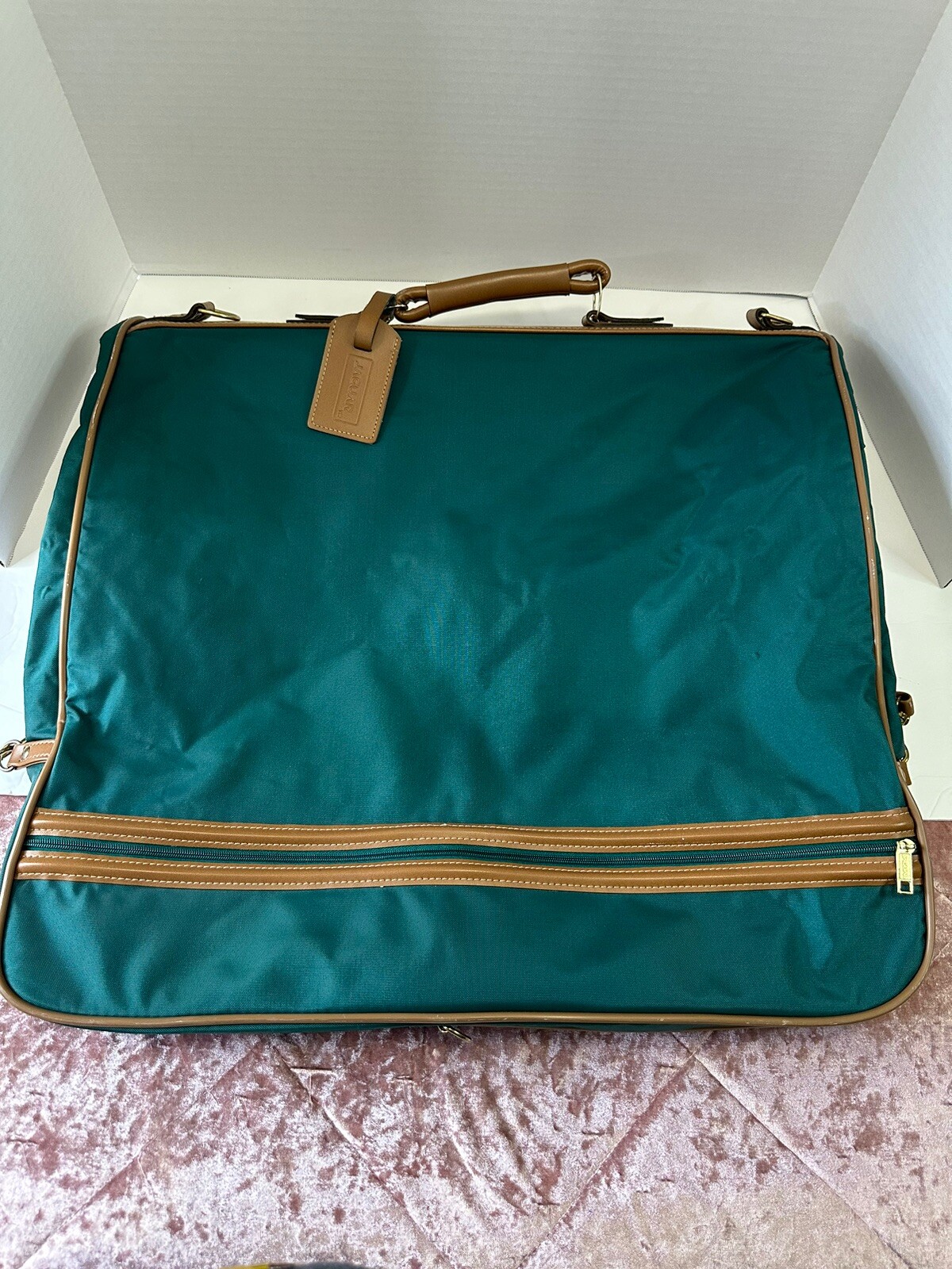 Vintage Jaguar Green Suit Garment Travel Bag