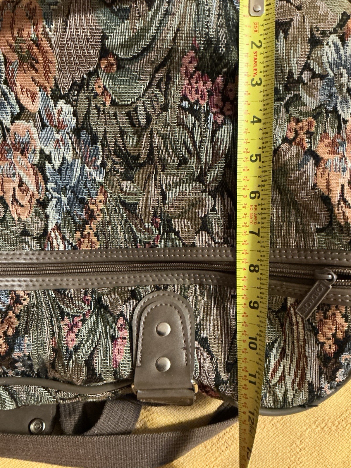 Jordache VINTAGE Floral Tapestry Duffle Bag Weekender Canvas EUC