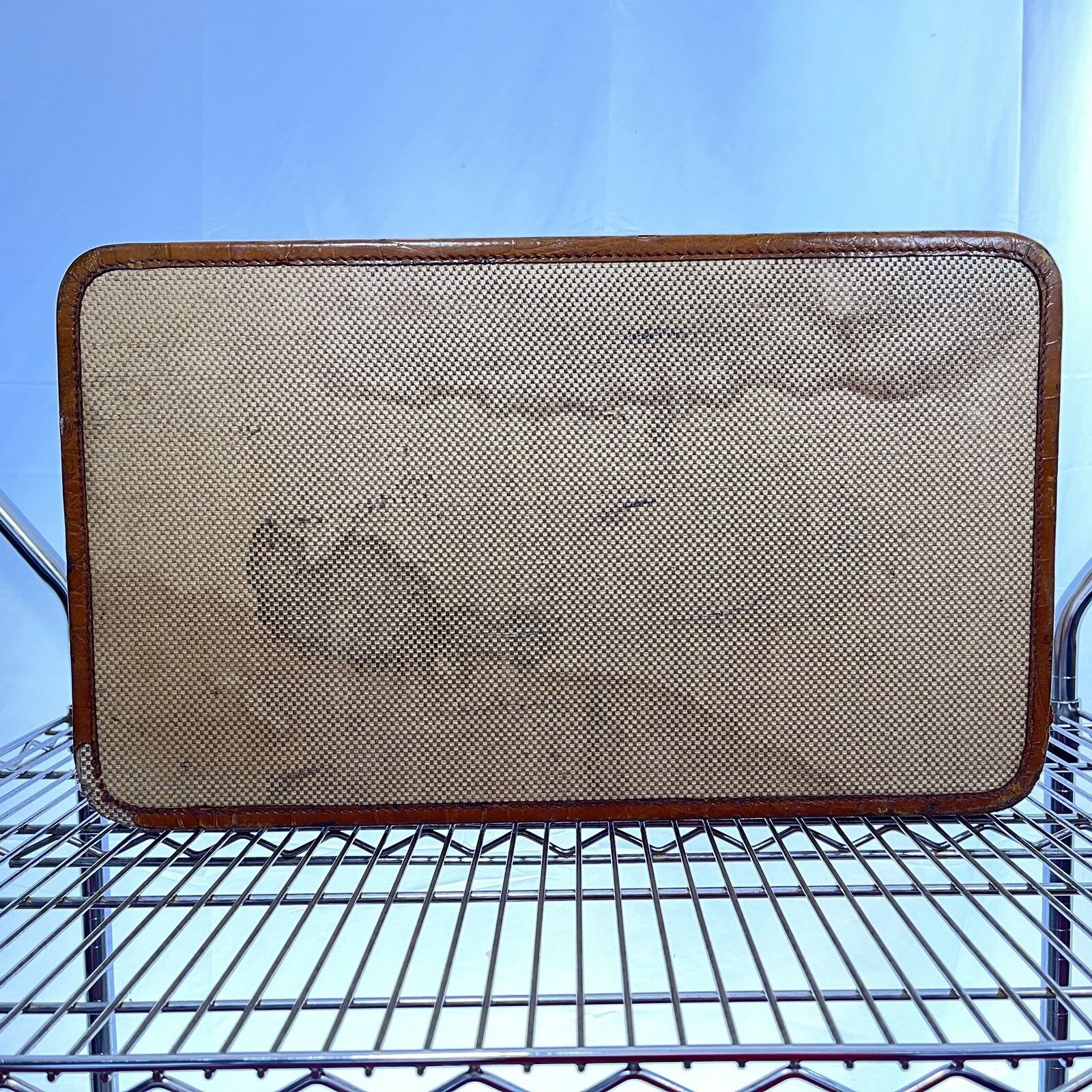 Antique Luggage Suitcase With Travel Stickers 24 X 14 Large Case Decor Storage
