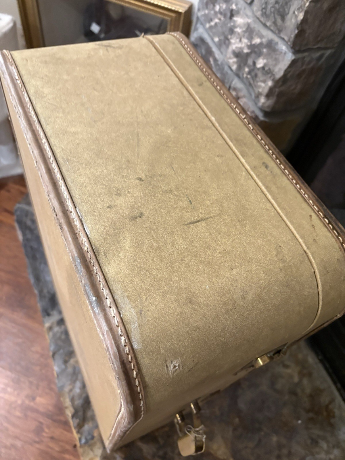 Rare Set Of 3 Matching VTG Sears JC HIGGINS LUGGAGE SET 40s 50s Tan Home Decor