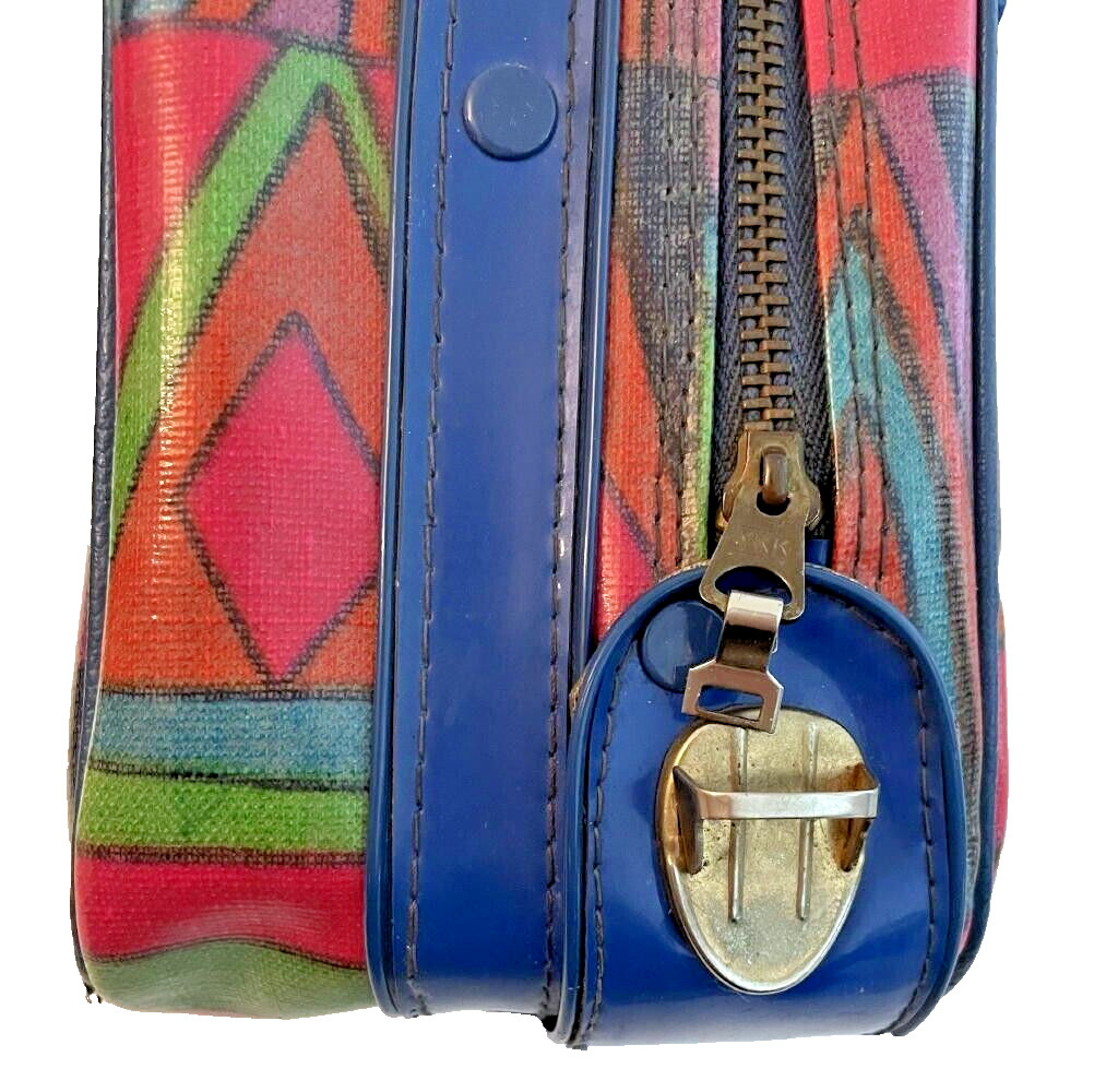 Vintage MOD 1960’s Mini Suitcase Multi Colored Patent
