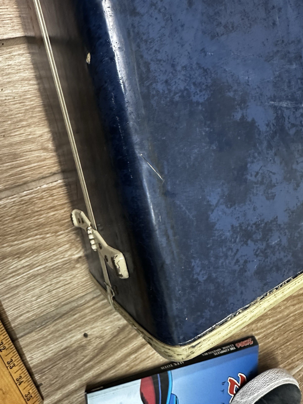 Vintage Samsonite Shwayder Bros Inc Blue Marble Luggage Suitcase Hard Shell