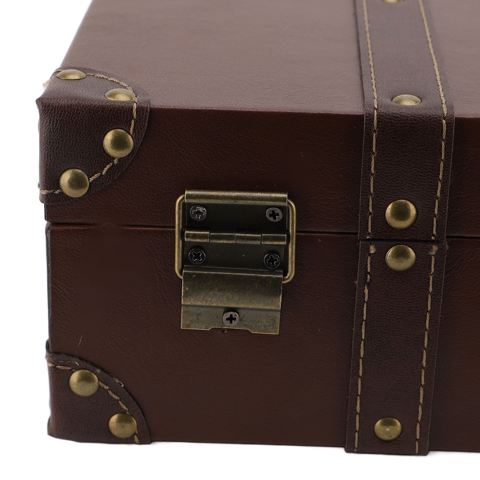 1 Vintage Leather Suitcase Elegant Retro Design For Home Decor NEW