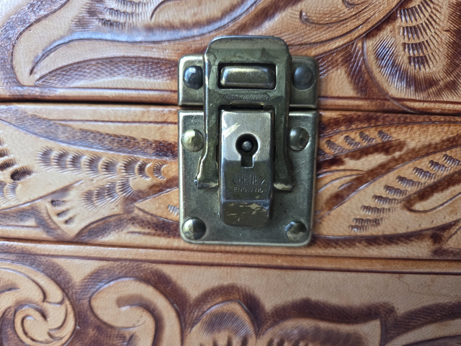 RARE!! Southwest Vintage Tooled Leather Jewelry/Cosmetic/Travel/Vanity Case