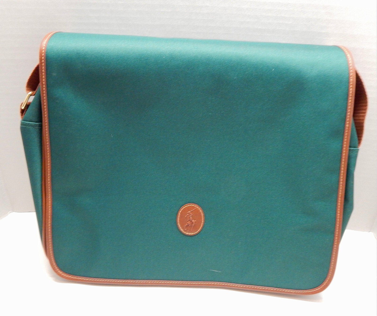 Ralph Lauren Polo Pony Large Green Canvas Carry On Messenger Laptop Bag