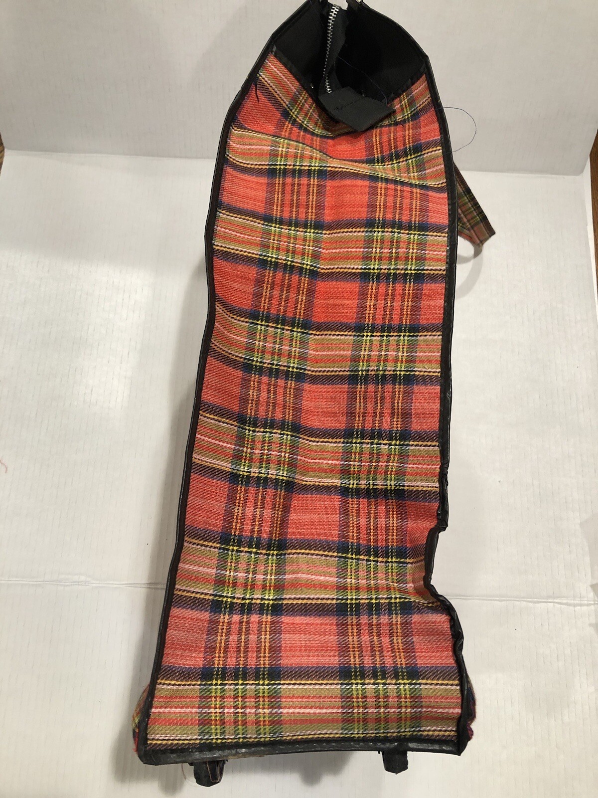 Vintage 1970’s Authentic Hawaii Red Plaid Rolling Wheels Luggage Travel Bag