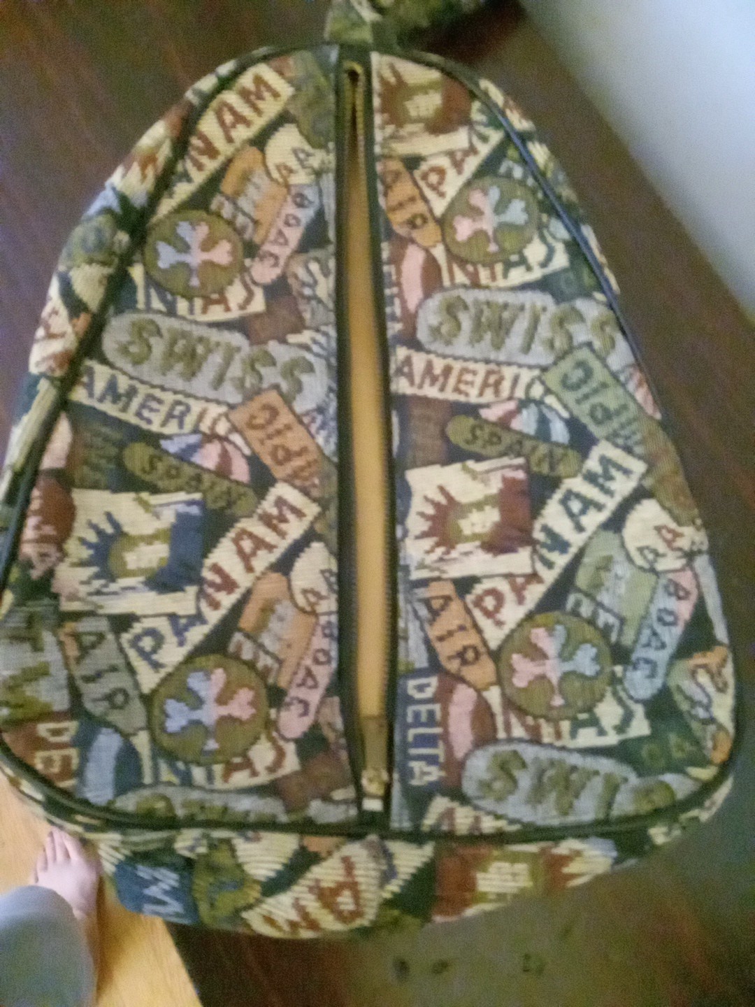 Vintage Airlines Tapestry Travel Tote Cosmetic Bag 12″ New WO Tags