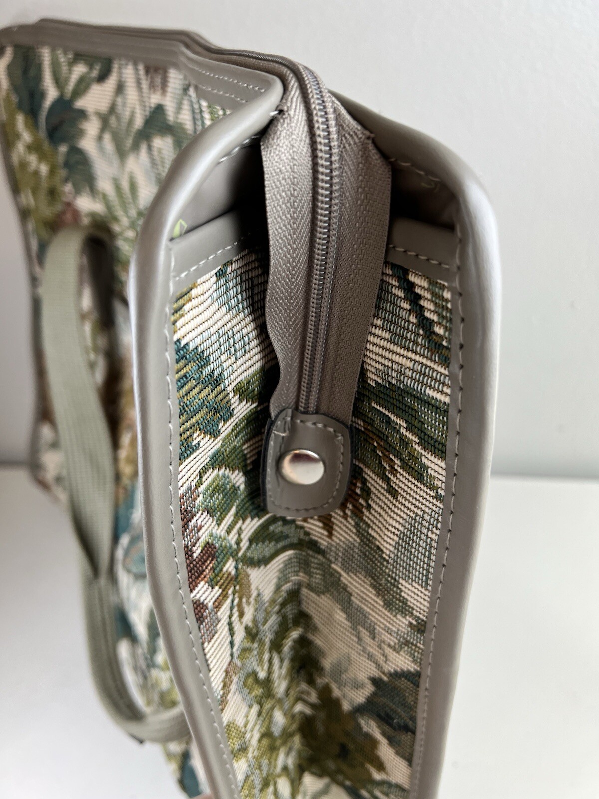 Diane von Furstenberg Vintage Gray Floral Tapestry Travel Bag Tote