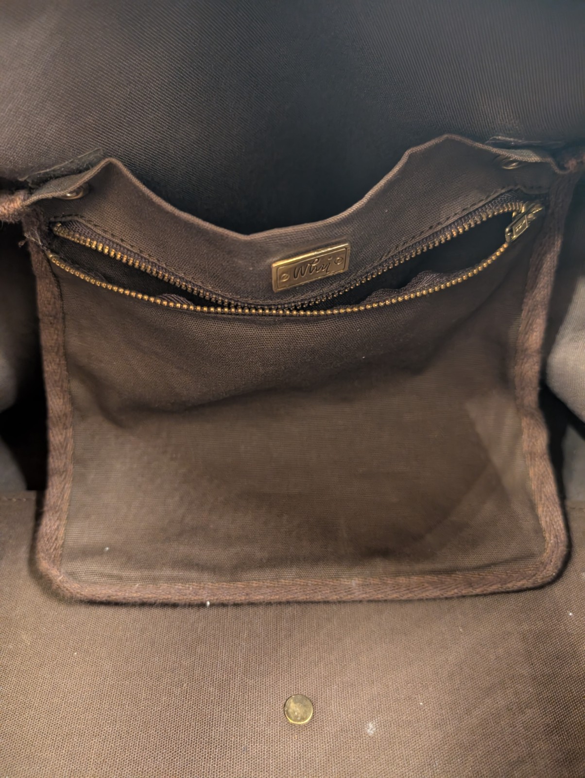 WHY Leather Mall Herringbone Duffel Bag Brown Tweed Weekender Leather Tote