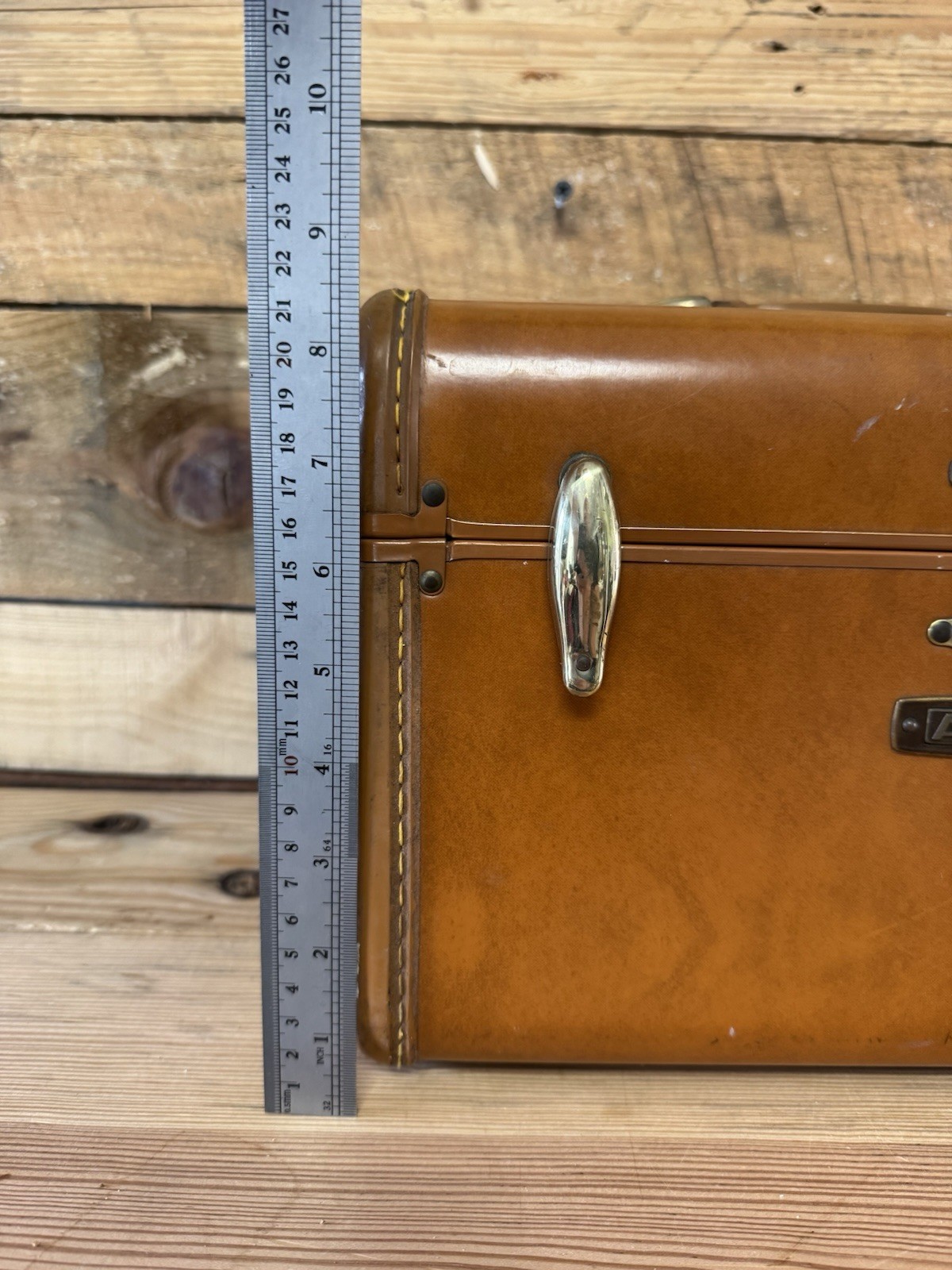 VINTAGE 1940s-1950s Samsonite Train Case Model 4612 Brown Luggage Brass Closures