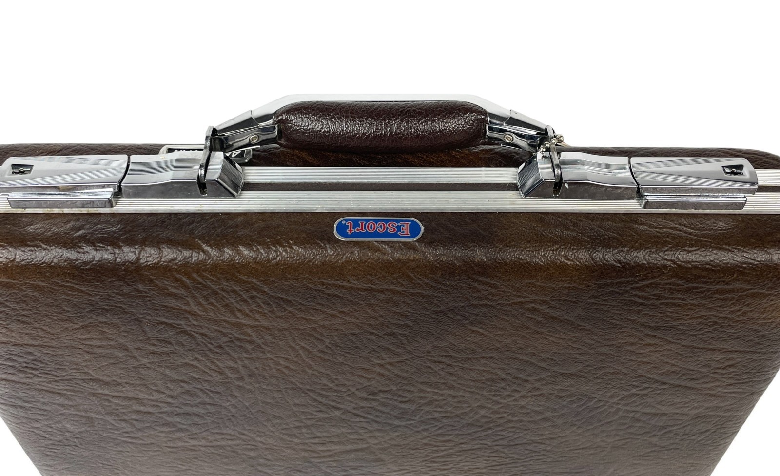 Vintage American Tourister Brown Hard Shell Escort Briefcase Orig Luggage Tag