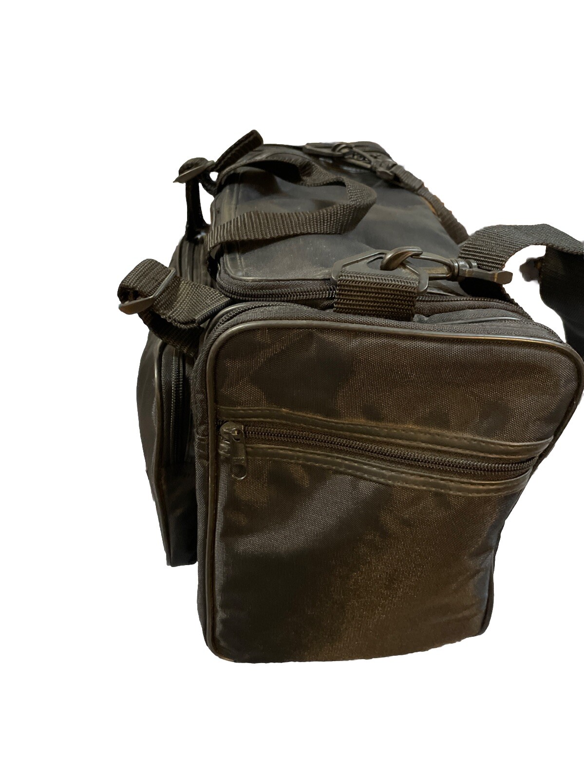 Vintage Camera Bag Carry On Duffle Bag Retro Black Bag Marked See Famous Emblem