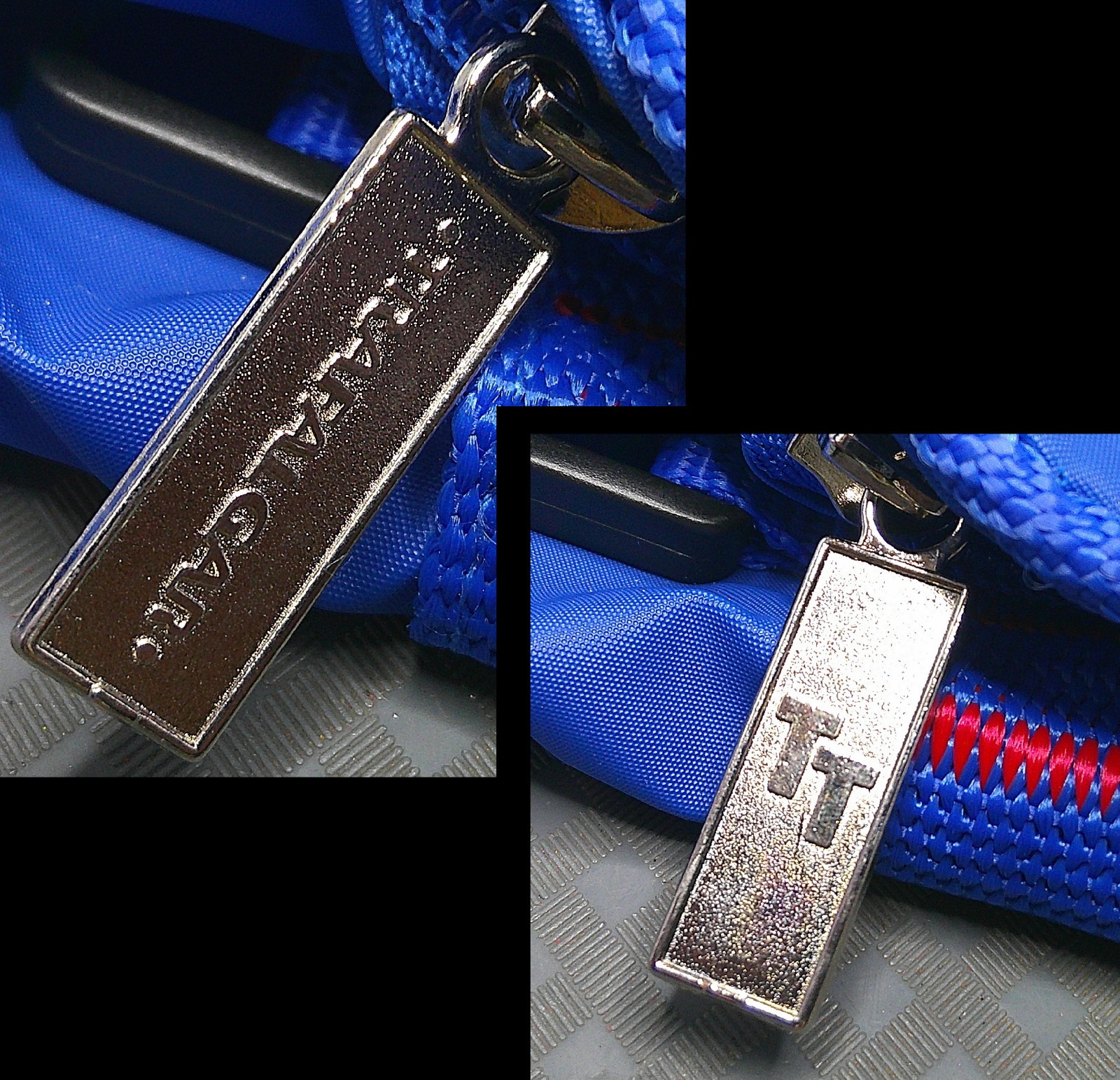 Vintage Trafalgar TT Soft Travel Bag Passport Wallet Strap Zippers Blue Rainbow