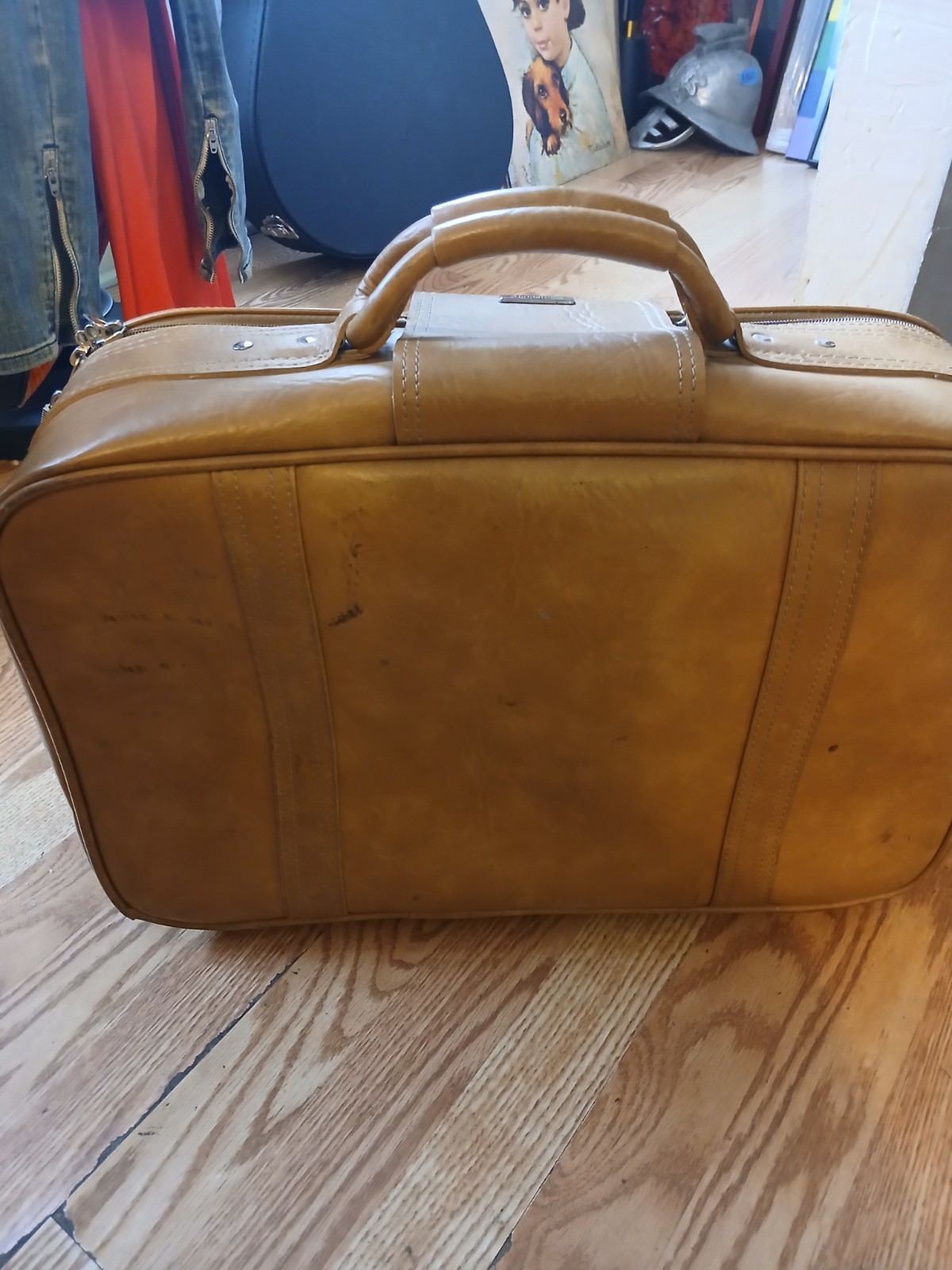 Vintage Samsonite Suitcase 1970s Tan Soft Sided Luggage