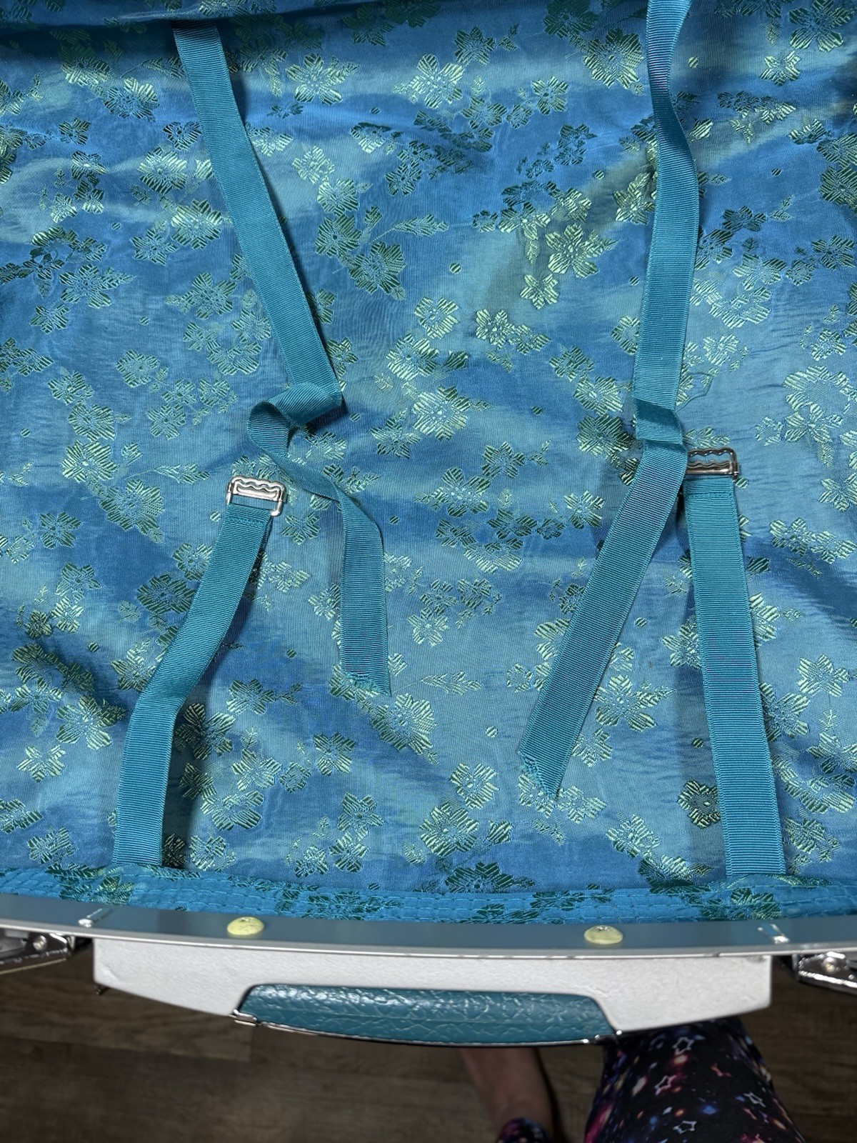 Samsonite Vintage Blue Train Case Hard Shell Travel Cosmetic Luggage 20in