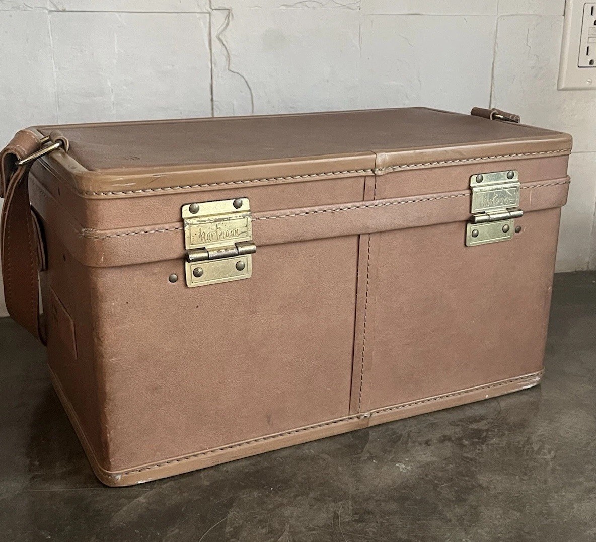 VTG HARTMANN LUGGAGE MAKE-UP OVERNIGHTER COSMETIC HARD CASE TRAVEL BAG NO KEY