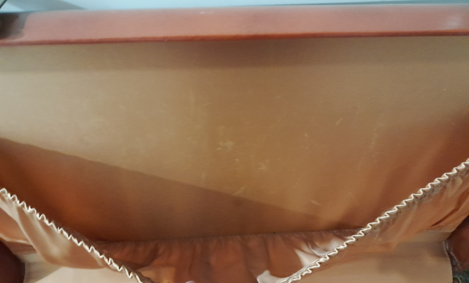 Maximillion NY Brown Leather Suitcase Vintage Hardcase 21x13x6.5
