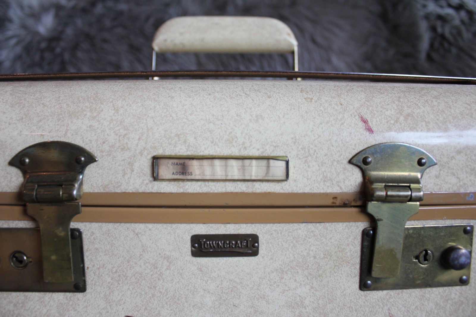 Vtg Towncraft Train Case Cosmetic Makeup Luggage Suitcase Travel Bag NO KEY