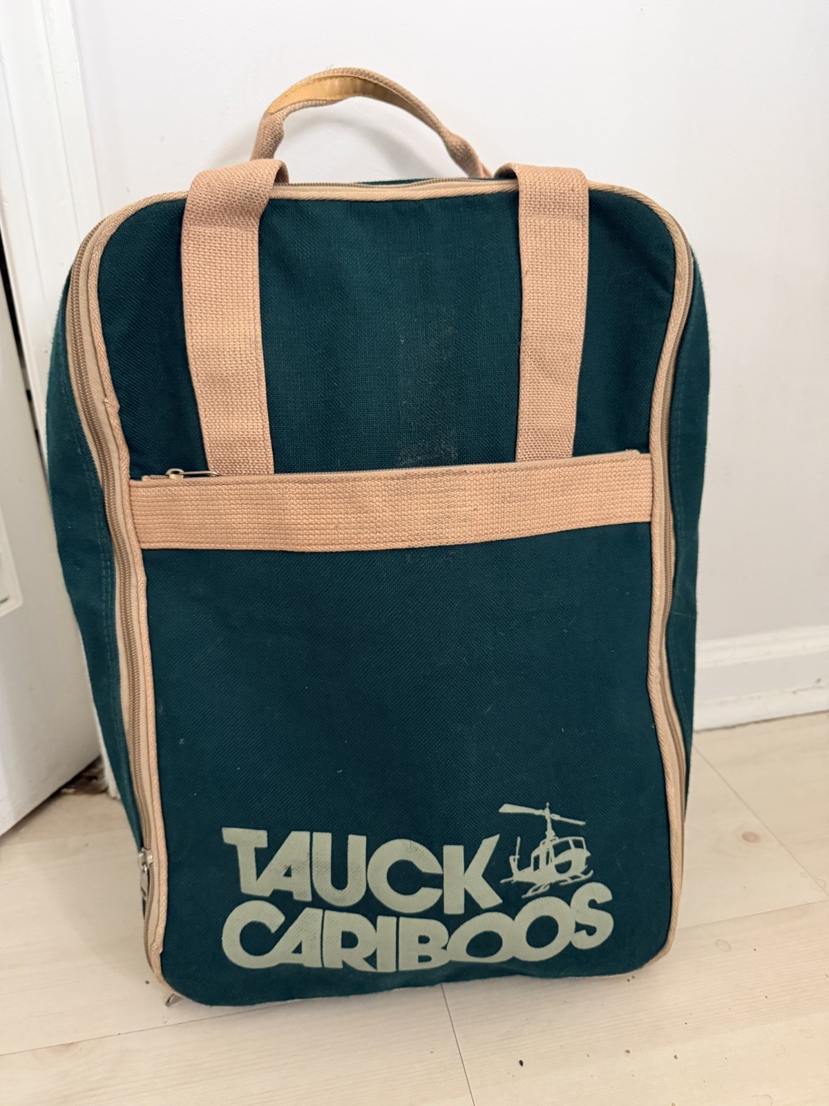 VINTAGE TAUCK CARIBOO CARRY BAG Travel Sturdy Backpack Helicopter Green