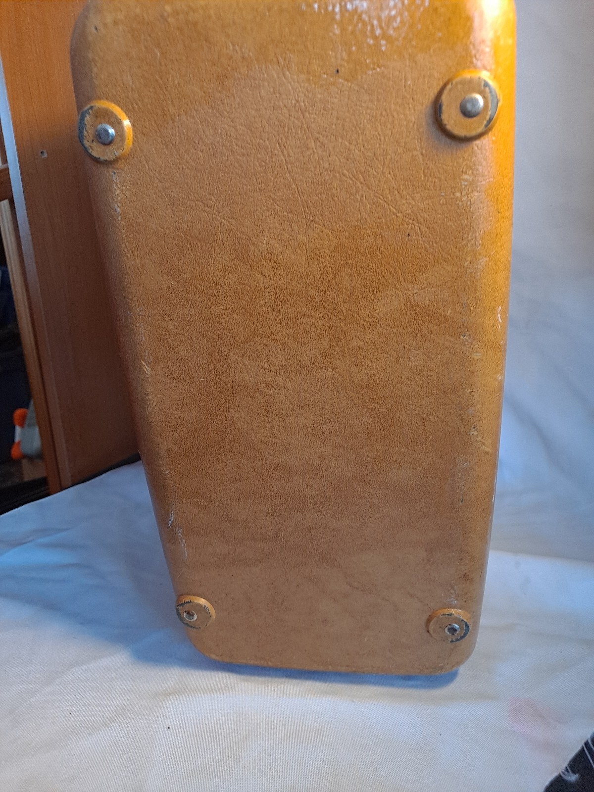 Samsonite “Profile”Vtg Womens Tan Train Case, mirror, lock, key & Makeup Tray