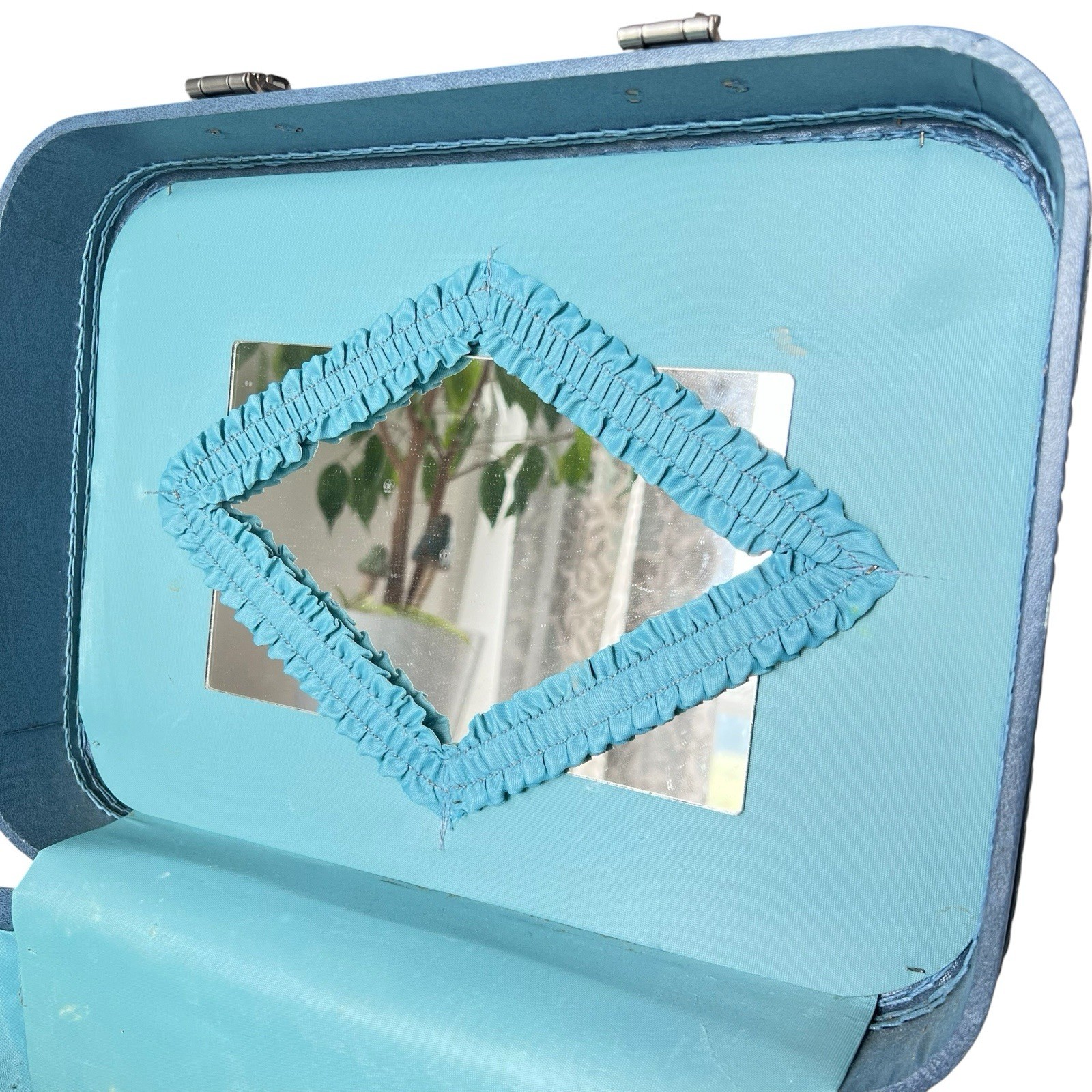 Vintage Monarch Luggage Blue Train Case/Cosmetic Travel Case -Mid-Century Era