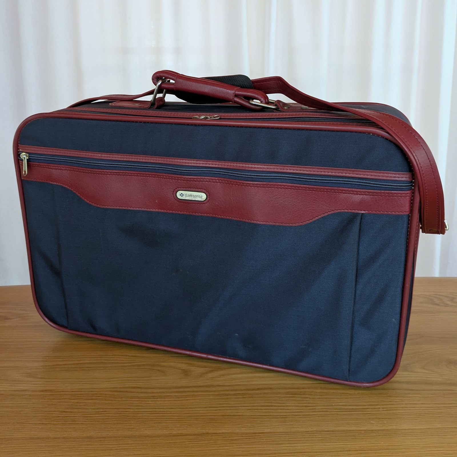 Vintage Samsonite Easy Paks II 4 Piece Navy Burgundy Nesting Luggage Set 1984