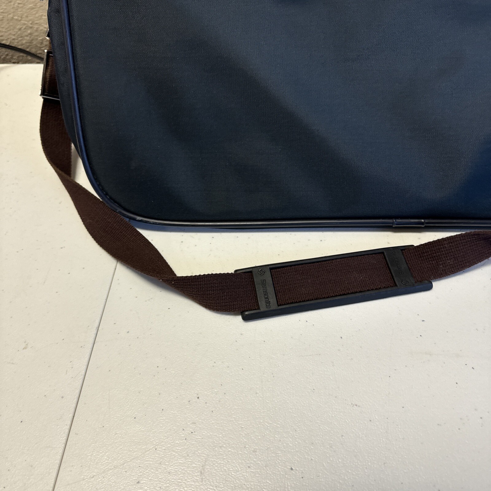 Vintage Samsonite Sidekicks 2 Business Attache Nylon Carry On Bag Leather Trim