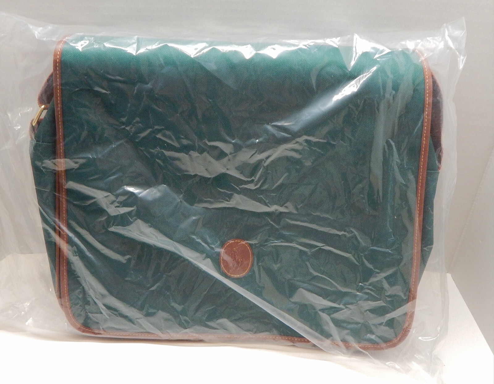 Ralph Lauren Polo Pony Large Green Canvas Carry On Messenger Laptop Bag