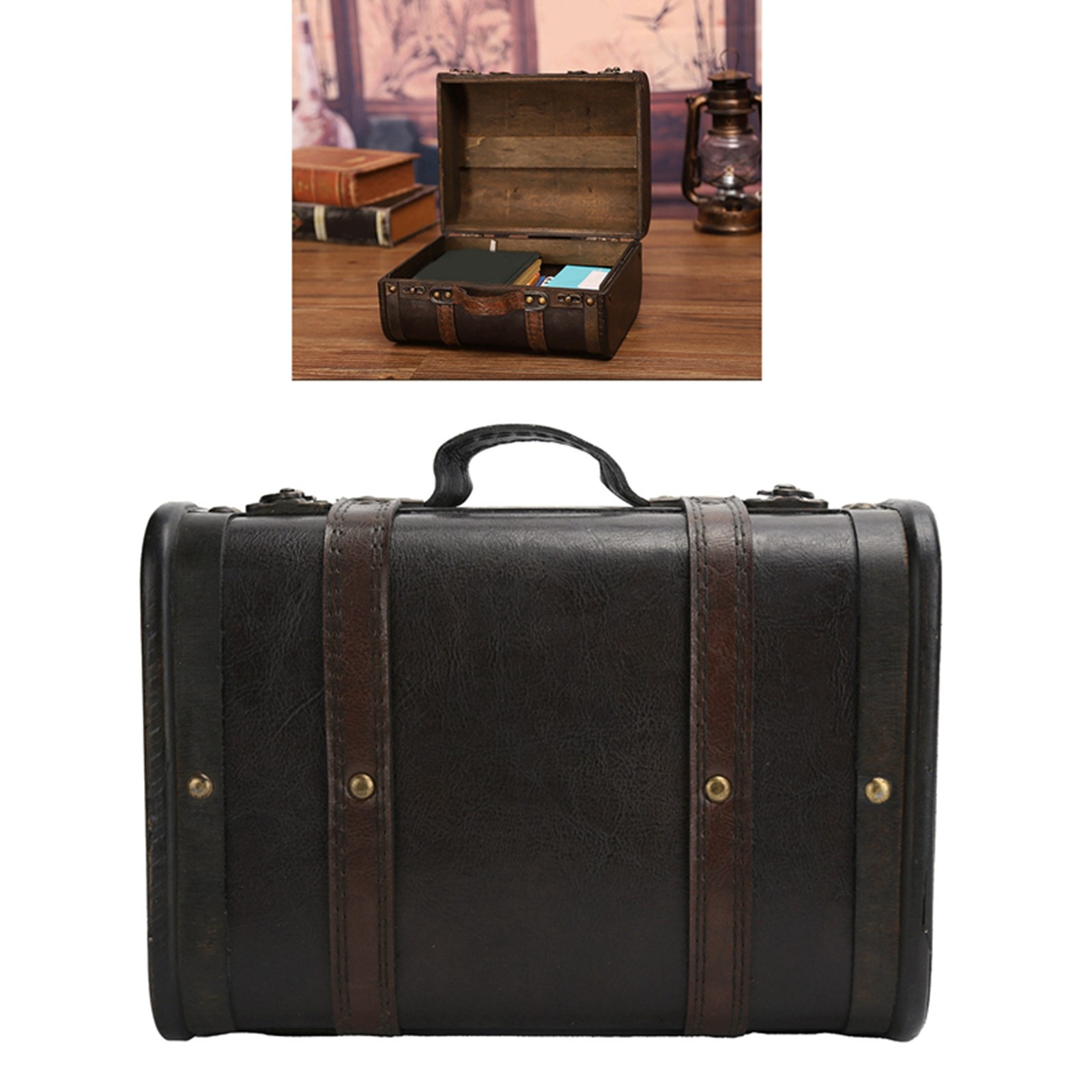 Retro Suitcase Wooden Storage Box Studio Decoration Window Display Photograp NEW