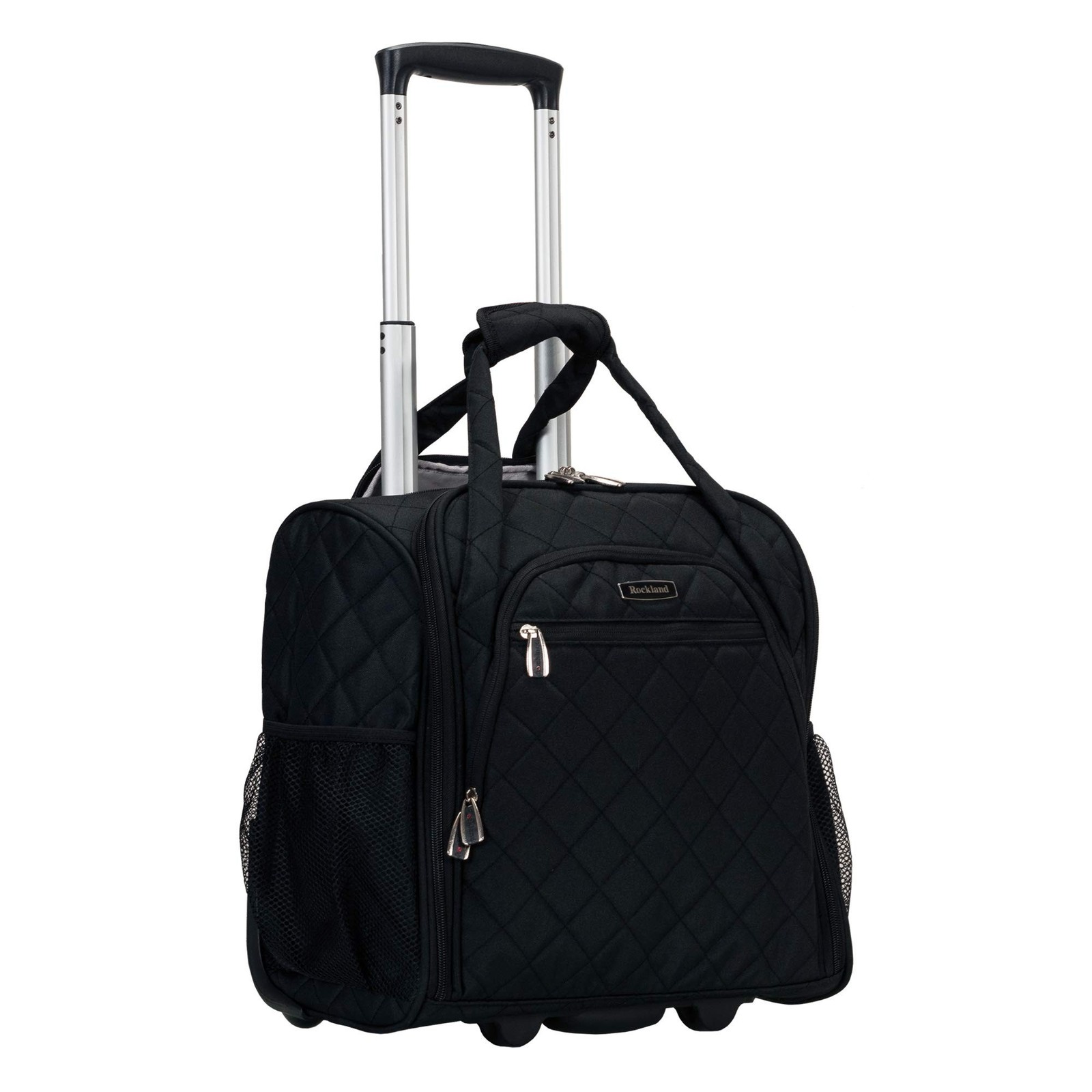 Rockland Melrose Upright Wheeled Underseater Carry-On Luggage, Black 15 inch