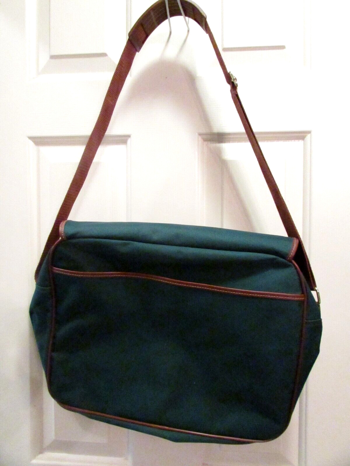Vtg Ralph Lauren Polo Fragrances Large Green Canvas Shoulder Messenger Bag